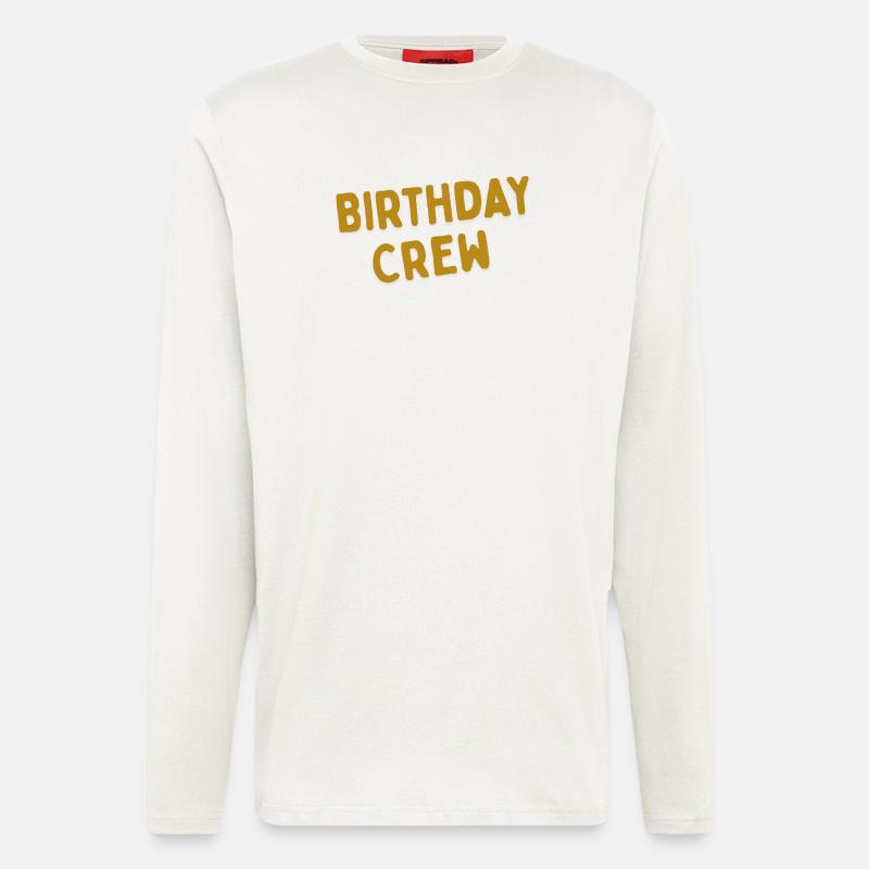 Équipe d’anniversaire - Manches longues bio décontracté fabriqué en UE - OFF WHITE