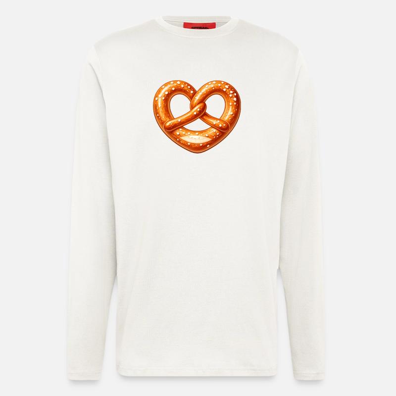 Brezel Herz Backen Bäcker Design - Langarmshirt - made by SPREAD  - OFF WHITE