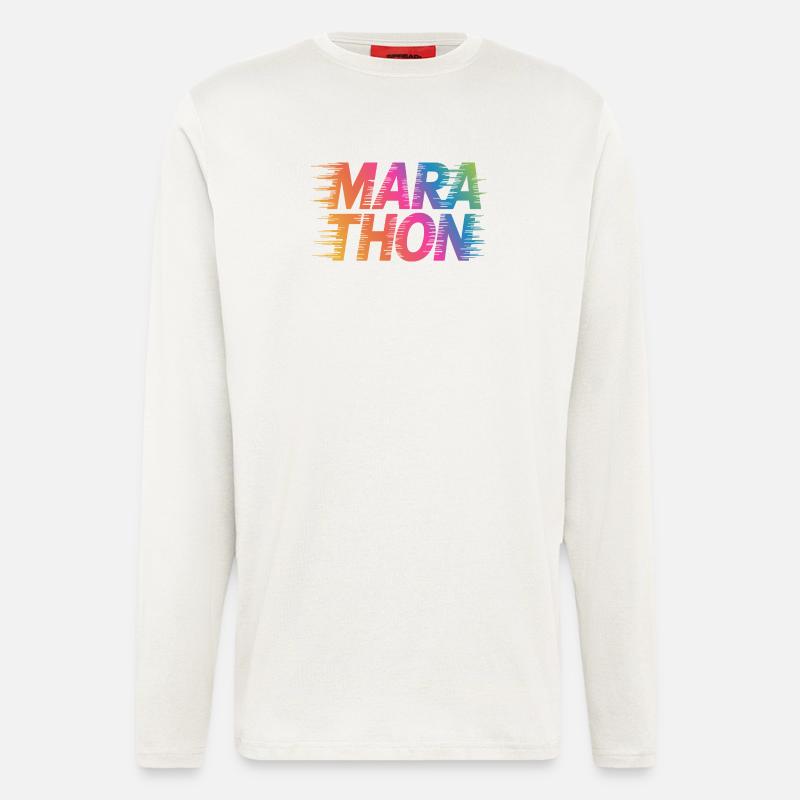Marathon Gradient Sprintfarben - Langarmshirt - made by SPREAD  - OFF WHITE