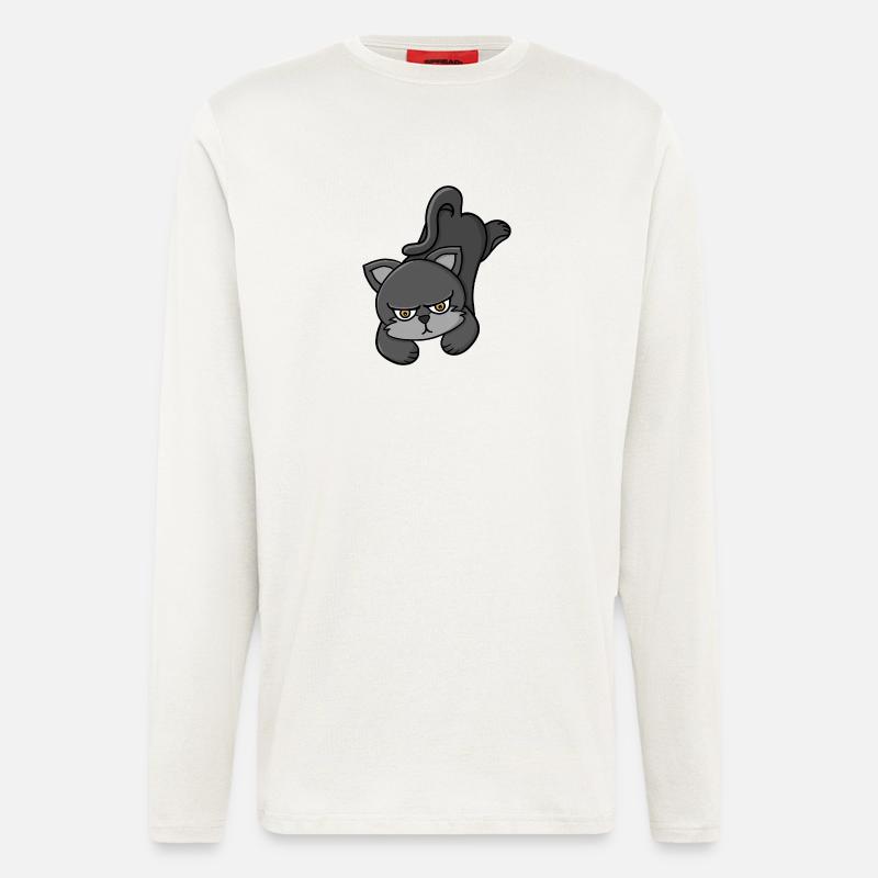 Mürrische Graukatze - Langarmshirt - made by SPREAD  - OFF WHITE
