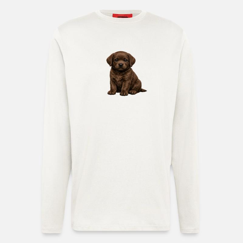 Chocolate Labrador Puppy - Longsleeve - made by SPREAD  - OFF WHITE