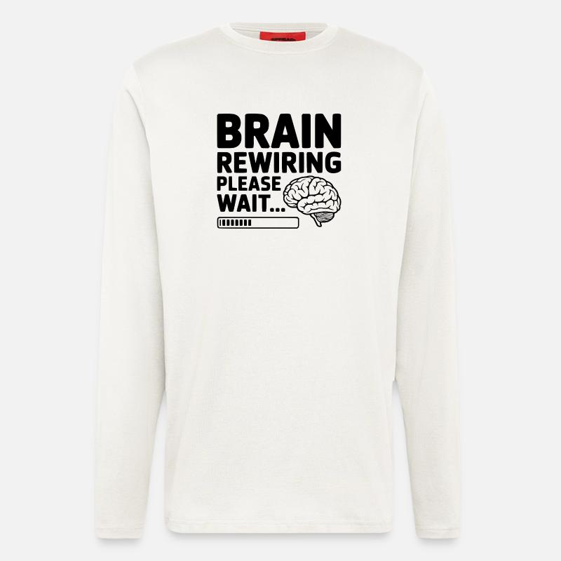 Gehirn-Neuverdrahtung Bitte warten Sie... - Langarmshirt - made by SPREAD  - OFF WHITE