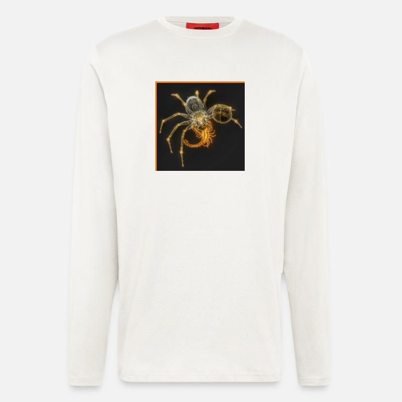 Neon-Spinne mit funky Tails - Langarmshirt - made by SPREAD  - OFF WHITE