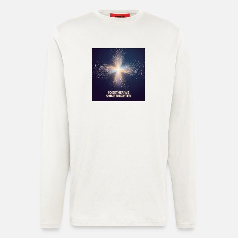 Lichtkreuz Gemeinsam Strahlen - Langarmshirt - made by SPREAD  - OFF WHITE