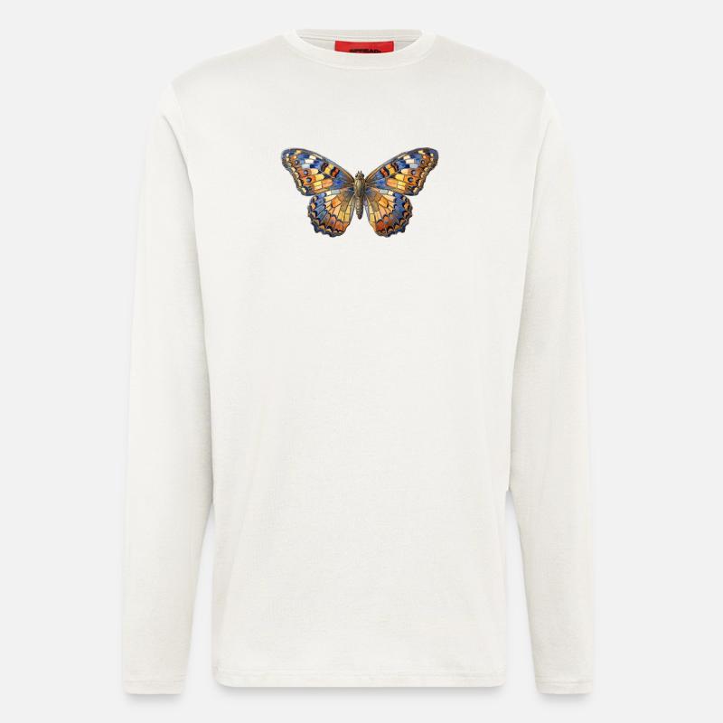 Schmetterling Mosaik - Kunst Geschenk - Langarmshirt - made by SPREAD  - OFF WHITE