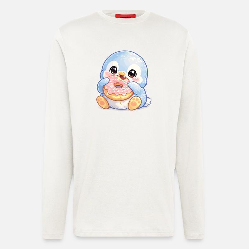 Kleiner Donut-Pinguin - Langarmshirt - made by SPREAD  - OFF WHITE