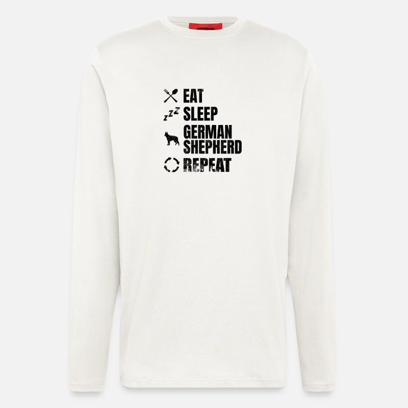 Eat Sleep German Shepherd Repeat - Langarmshirt - made by SPREAD  - OFF WHITE