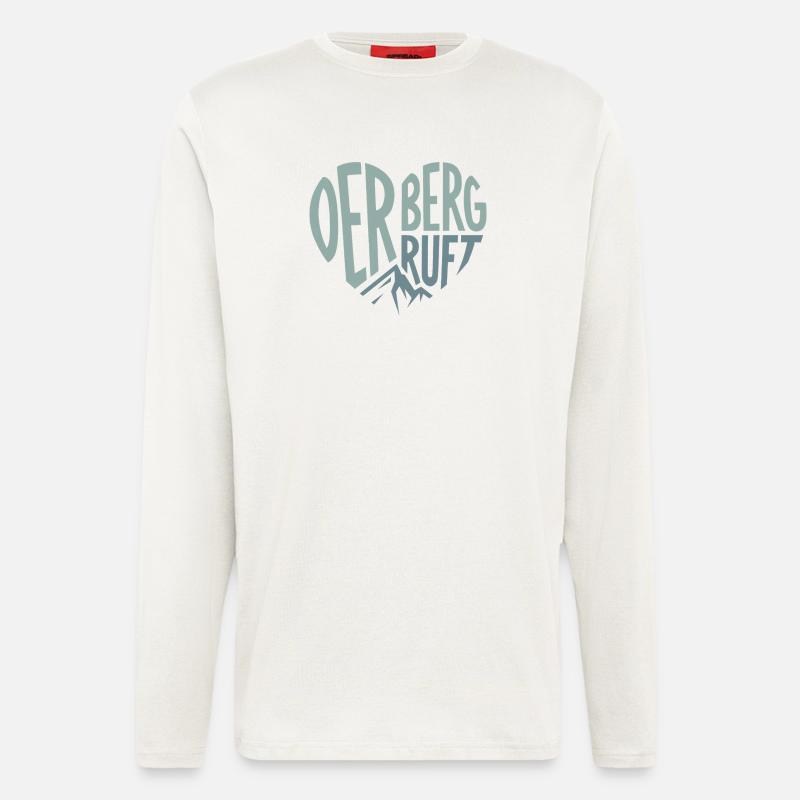 Der Berg ruft Herzmotiv Gipfel - Langarmshirt - made by SPREAD - OFF WHITE
