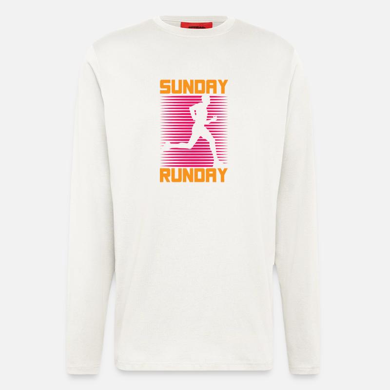 Running Run Sunday Runday Marathon Runner - Longsleeve - made by SPREAD  - OFF WHITE