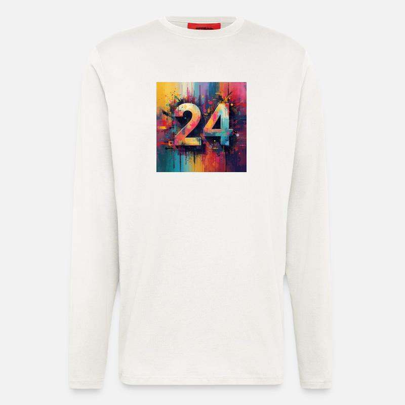 Farbenfrohe Abstraktion 24 - Langarmshirt - made by SPREAD  - OFF WHITE