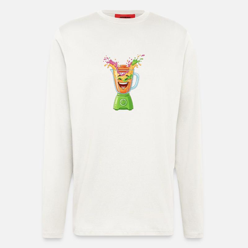 Fröhlicher Obst-Mixer Splash - Langarmshirt - made by SPREAD  - OFF WHITE