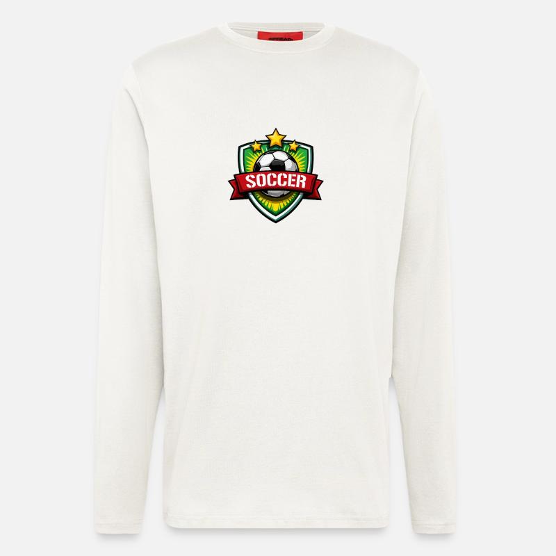 Fußball Shield mit Banner - Langarmshirt - made by SPREAD  - OFF WHITE