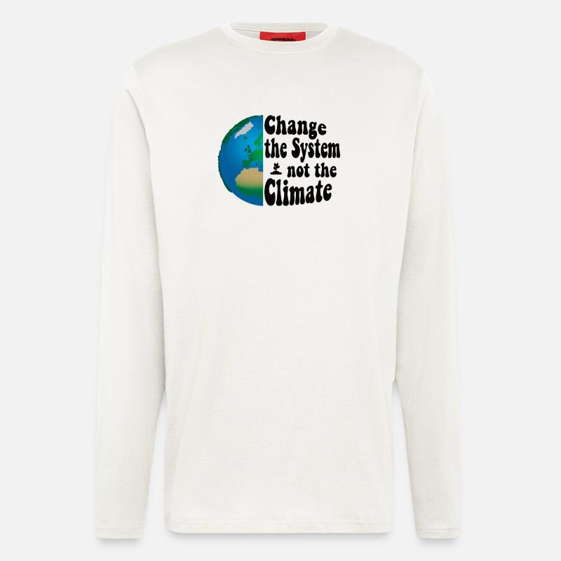 Change the system, not the climate - Langarmshirt - made by SPREAD  - OFF WHITE