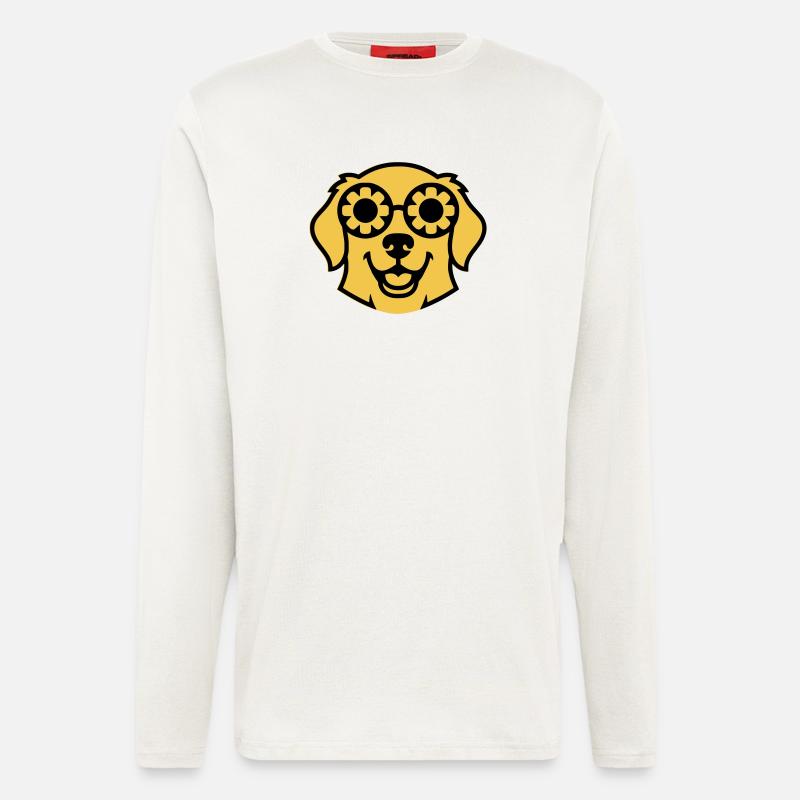 Labrador Blume Brille Peace Comic - Langarmshirt - made by SPREAD  - OFF WHITE