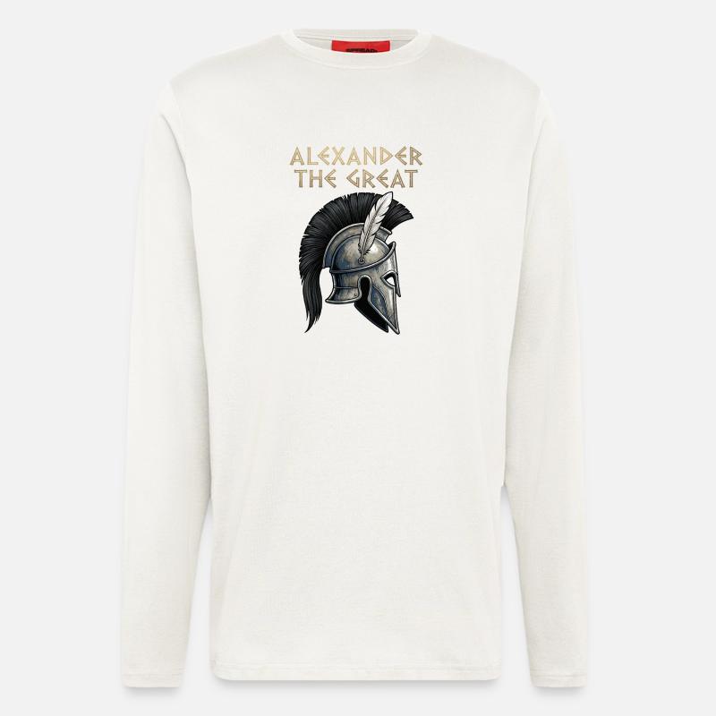 Alexander der Große Kriegerhelm - Langarmshirt - made by SPREAD  - OFF WHITE