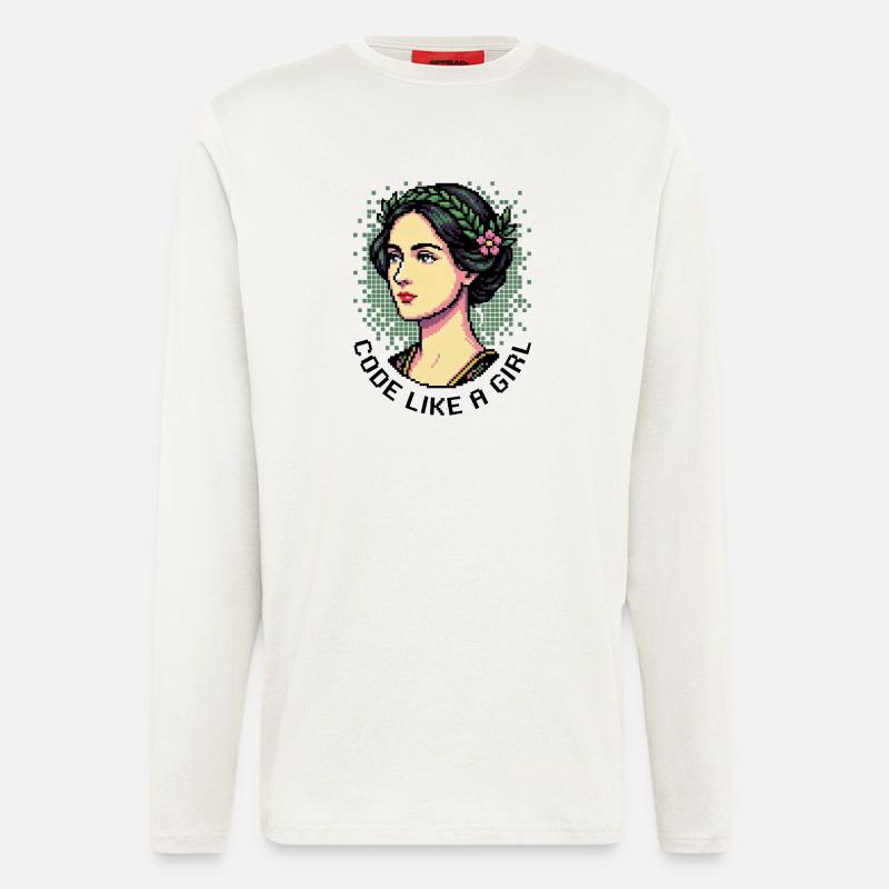 Ada Lovelace: Code wie ein Mädchen - Langarmshirt - made by SPREAD  - OFF WHITE