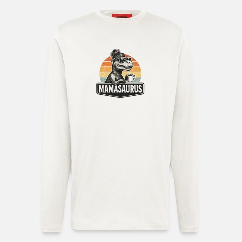 Mamasaurus Mom Mom Gift Idea Humor Funny - Longsleeve - made by SPREAD  - OFF WHITE