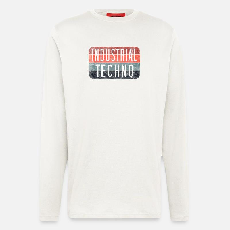 Industrial Techno Retro Gradient - Langarmshirt - made by SPREAD  - OFF WHITE