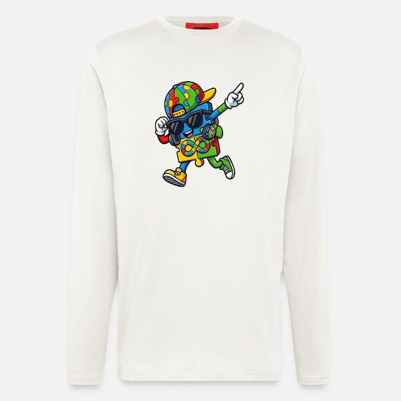 Regenbogenpuzzle-Maskottchen - Langarmshirt - made by SPREAD  - OFF WHITE