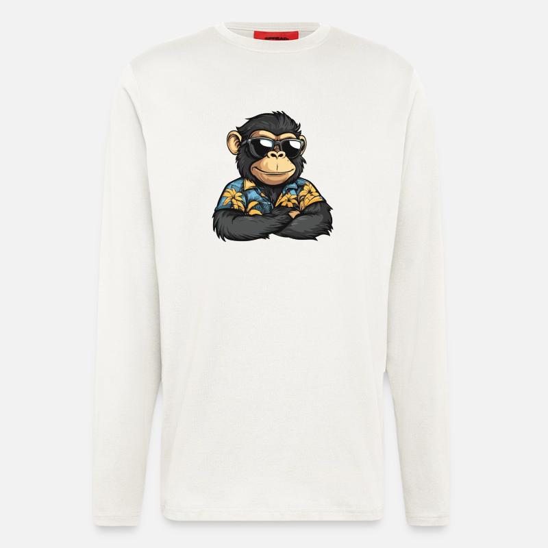 Monkey Comic Vacation - Longsleeve - made by SPREAD  - OFF WHITE