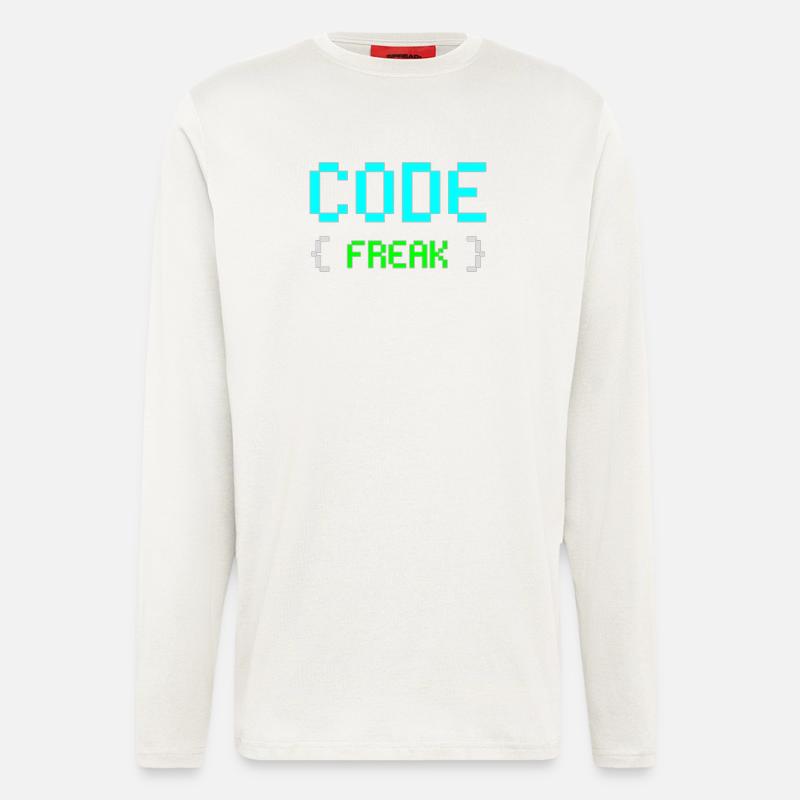 Pixel Code Freak Neon Tee - Langarmshirt - made by SPREAD  - OFF WHITE