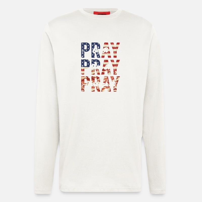 Pray On It Over It Through It – Flag Pattern - Longsleeve - made by SPREAD - OFF WHITE