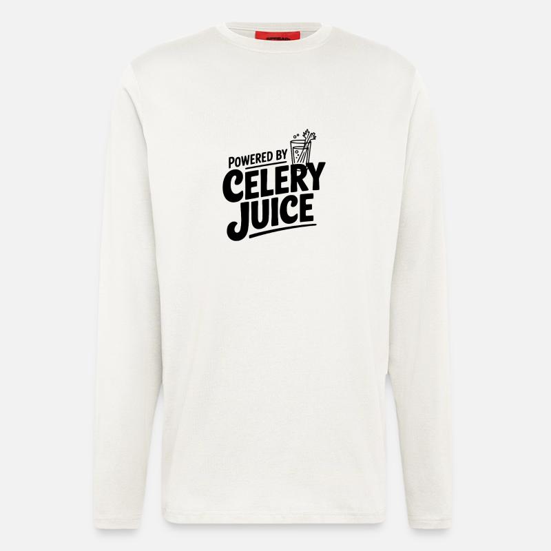 Powered by Celery Juice - Longsleeve - made by SPREAD  - OFF WHITE