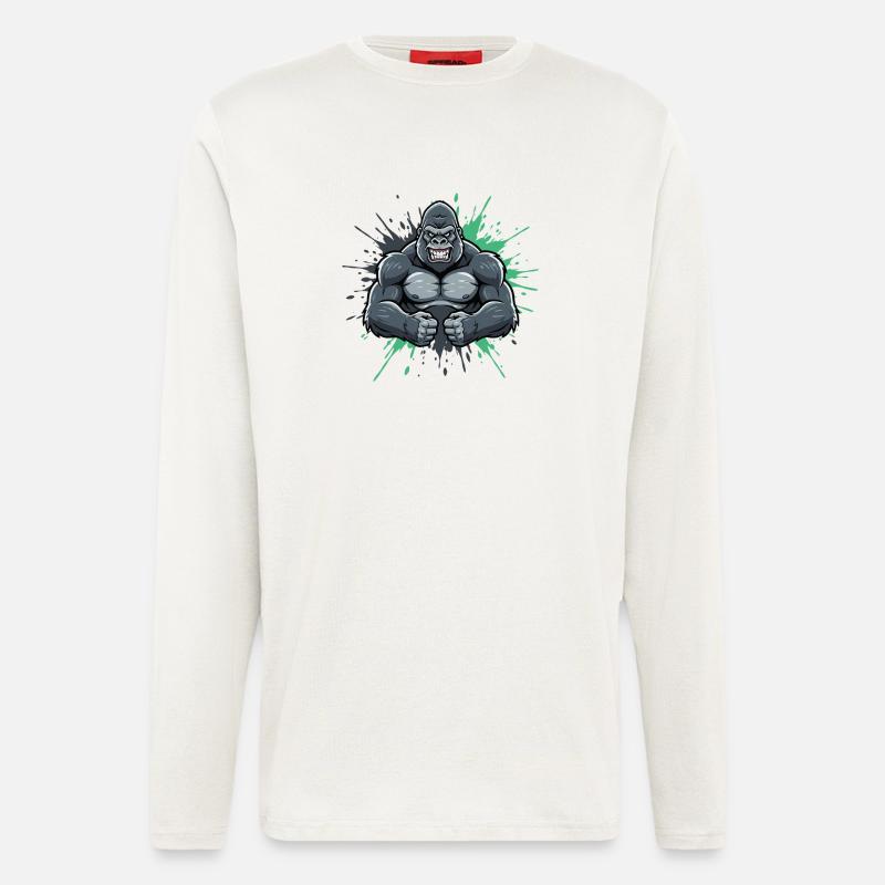 Gorilla Kraft Comic Smash - Langarmshirt - made by SPREAD  - OFF WHITE