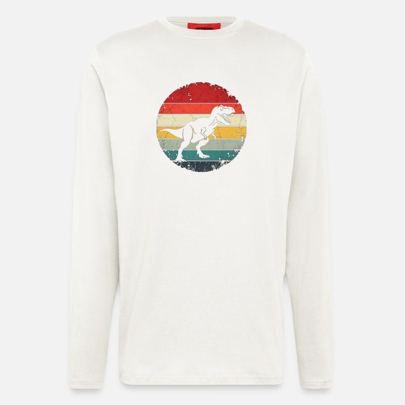 Dinosaurier-Geschenk – Retro-Dinosaurier-Dino-Dinosaurier - Langarmshirt - made by SPREAD  - OFF WHITE