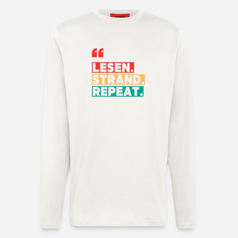 Lesen Strand Repeat - Langarmshirt - made by SPREAD  - OFF WHITE