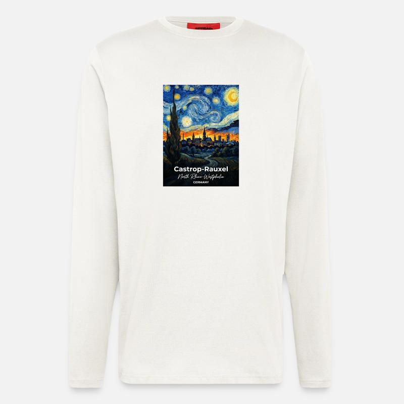 Castrop-Rauxel Germany Sternennacht  - Langarmshirt - made by SPREAD  - OFF WHITE