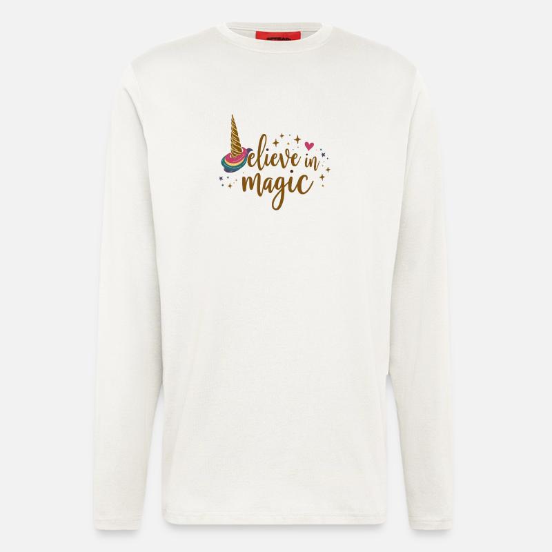 Glaube an Magie Einhorn - Langarmshirt - made by SPREAD - OFF WHITE