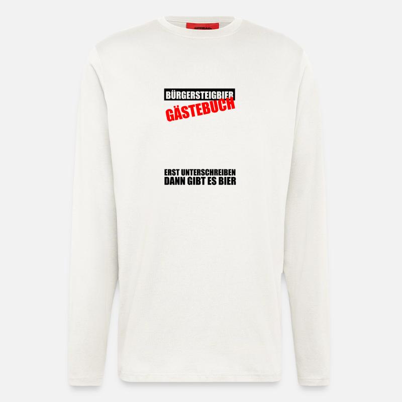 Gästebuch Bürgersteigbier Ortskontrollfahrt OKF - Langarmshirt - made by SPREAD  - OFF WHITE