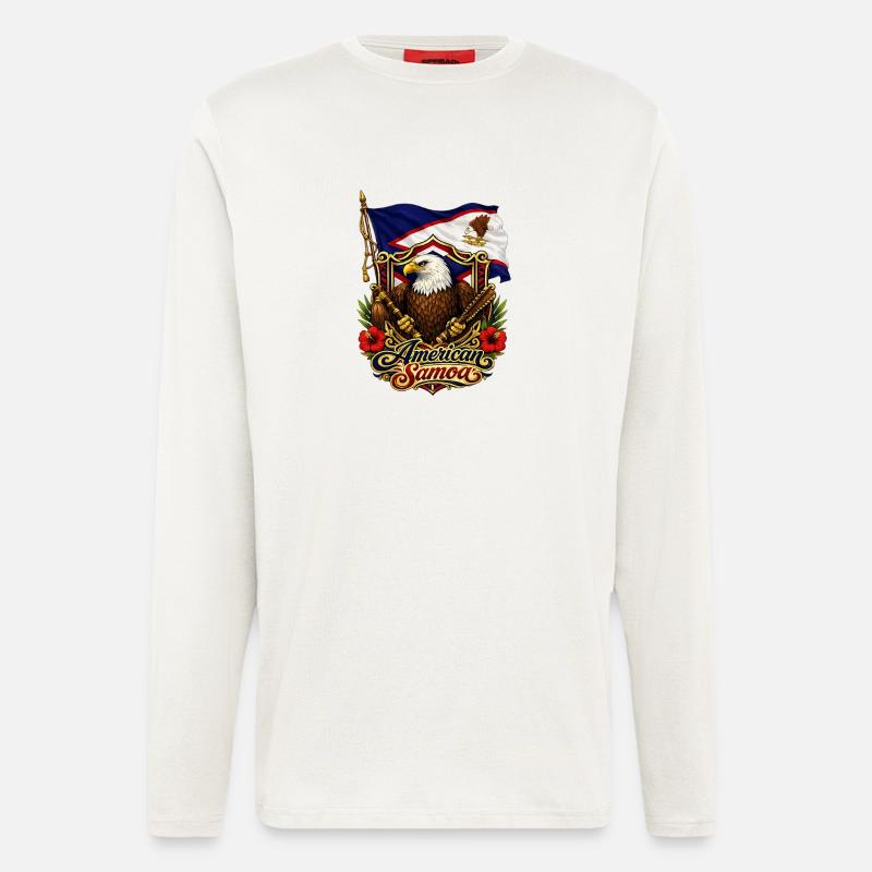 Adlerflagge von Amerikanisch-Samoa - Langarmshirt - made by SPREAD  - OFF WHITE