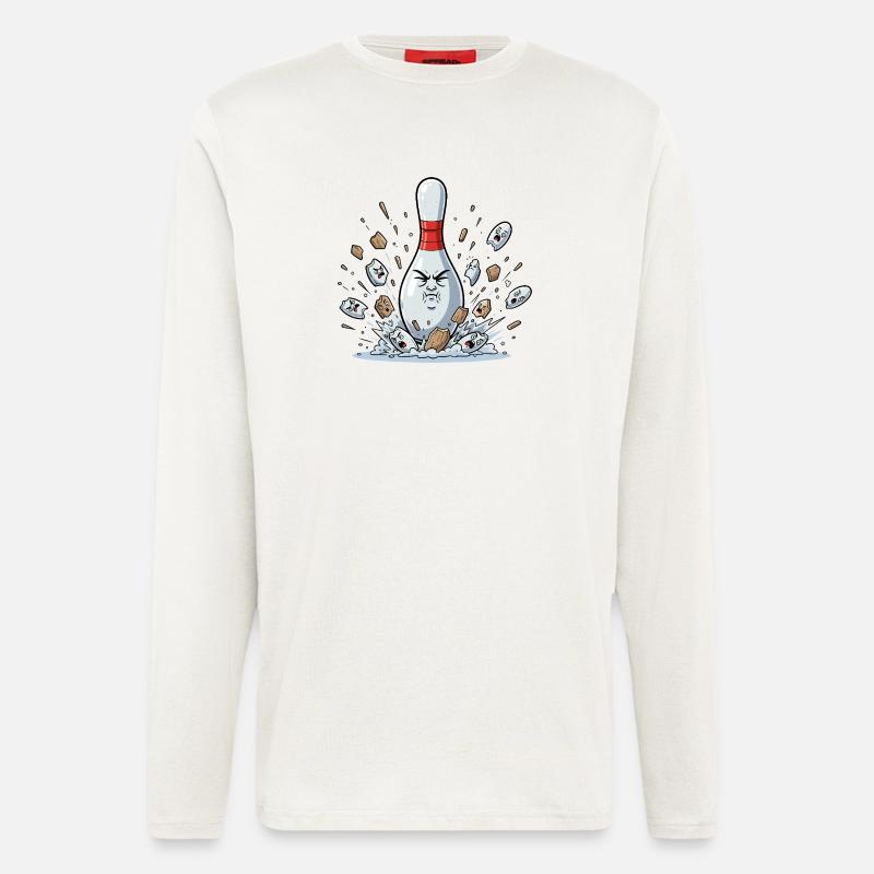 Exploding Bowling Pin Cartoon - Longsleeve - made by SPREAD  - OFF WHITE