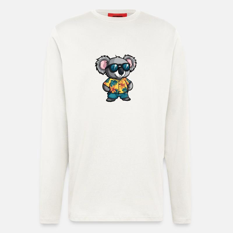 Koala Comic Urlaub - Langarmshirt - made by SPREAD  - OFF WHITE