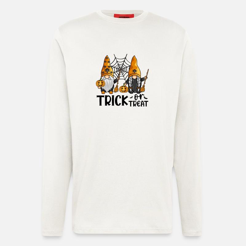 Halloween-Gnome zum Süßes-oder-Saures-Treffen - Langarmshirt - made by SPREAD  - OFF WHITE