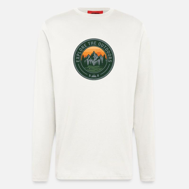 Explore Outdoors Mountains - Longsleeve - made by SPREAD  - OFF WHITE