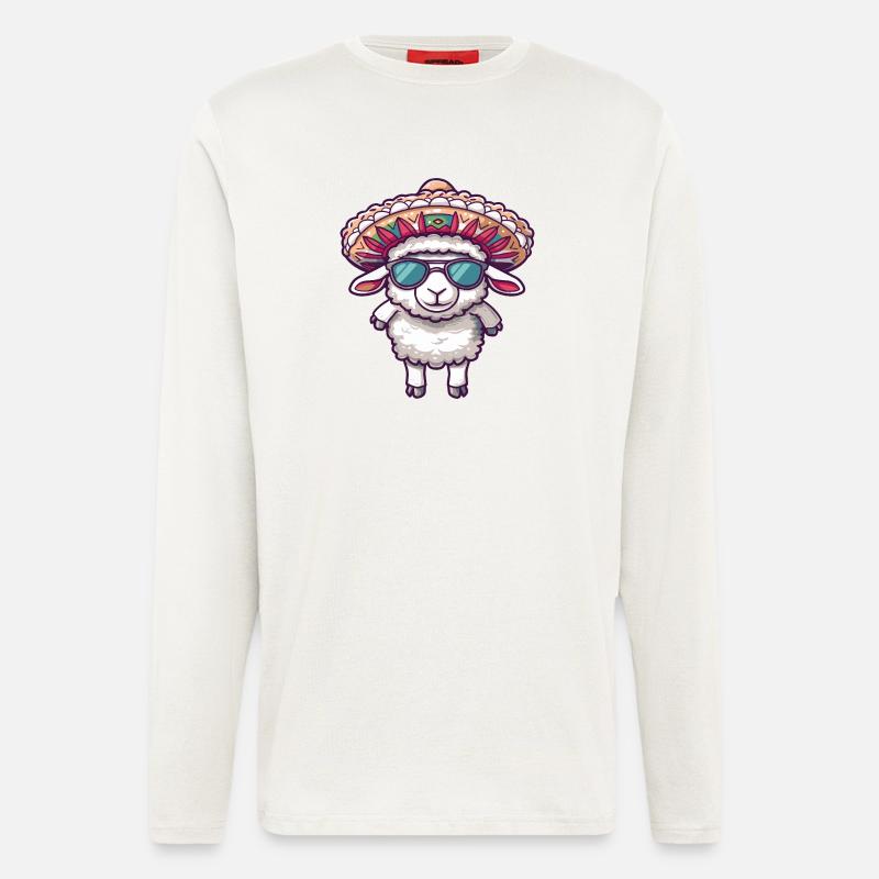 Elefant Comic Lustig Sombrero - Langarmshirt - made by SPREAD  - OFF WHITE
