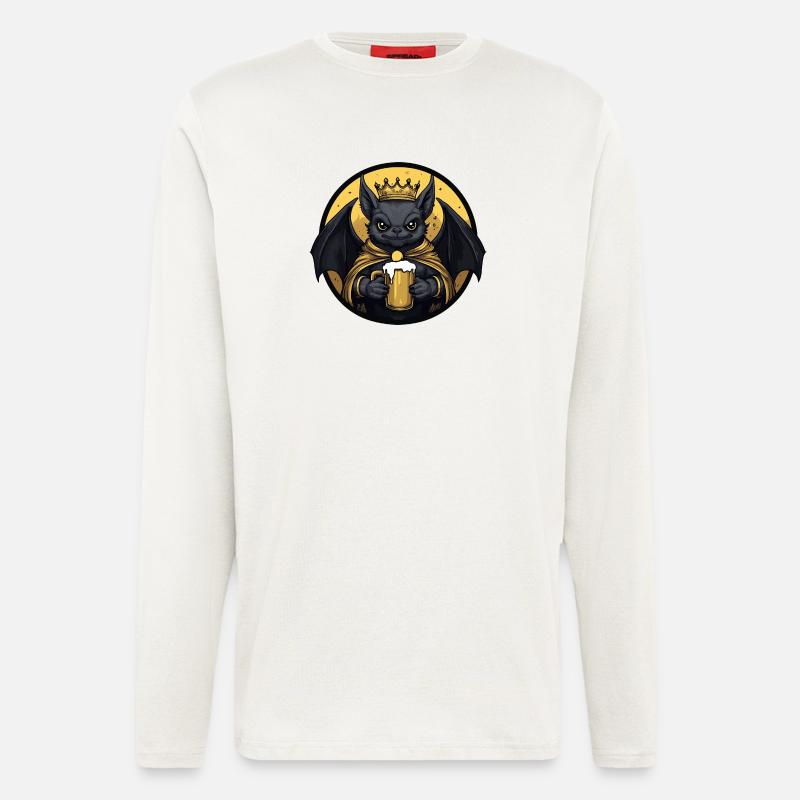 Bat Beer Funny - Longsleeve - made by SPREAD - OFF WHITE