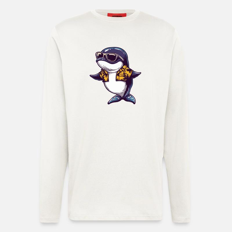 Wal Comic Urlaub - Langarmshirt - made by SPREAD  - OFF WHITE
