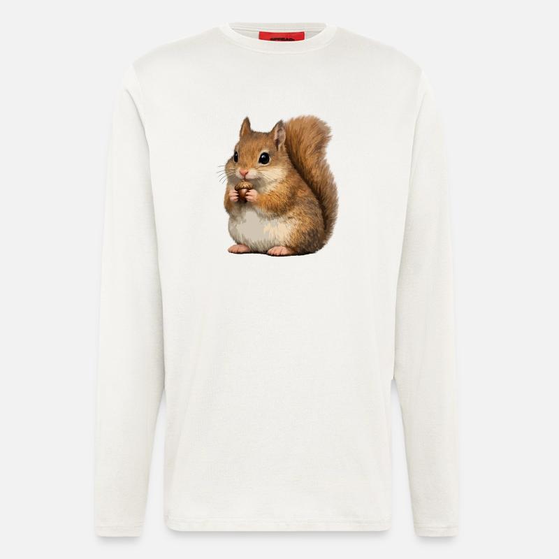 Eichhörnchen mit Eichel - Langarmshirt - made by SPREAD  - OFF WHITE
