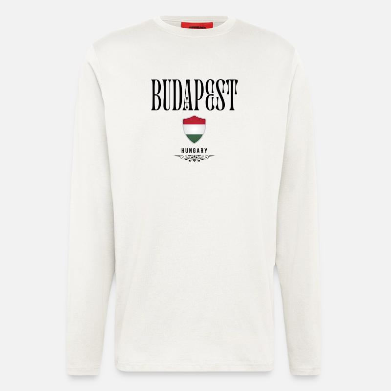 Budapest Souvenir, elegant design Budapest - Longsleeve - made by SPREAD  - OFF WHITE