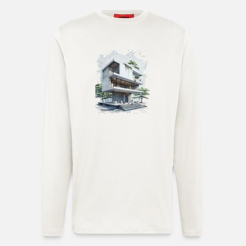 Fancy Geometry Modern House - Longsleeve - made by SPREAD  - OFF WHITE