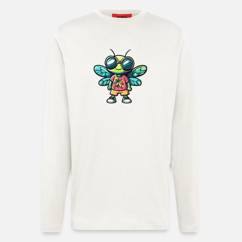 Libelle Comic Urlaub - Langarmshirt - made by SPREAD  - OFF WHITE