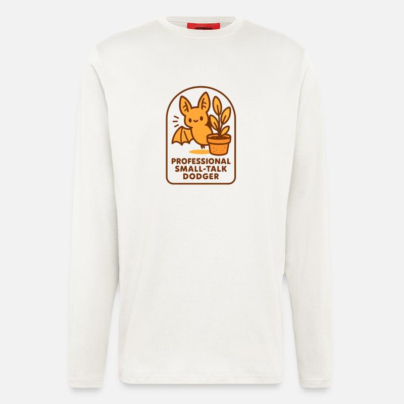 Small talk avoiders | Bat Humor - Longsleeve - made by SPREAD  - OFF WHITE