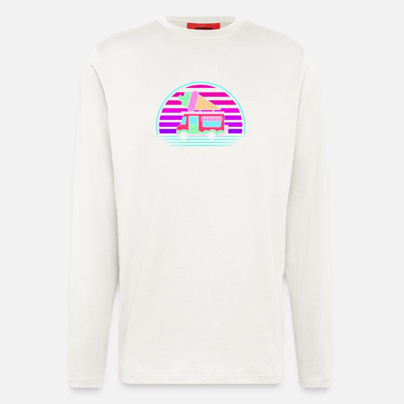 Eiscreme Eiswagen Eis Eisdiele - Langarmshirt - made by SPREAD  - OFF WHITE