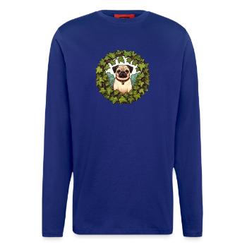 Pug in Ivy Wreath - Longsleeve - made by SPREAD  - OFF WHITE - Front