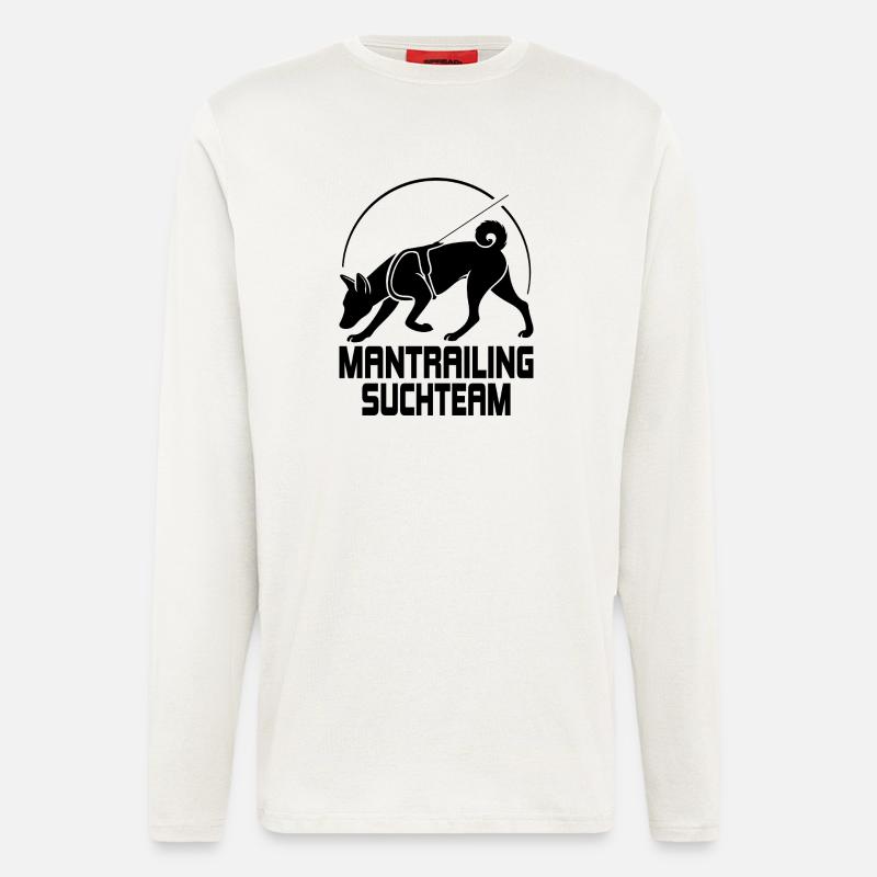 Basenji Mantrailing Suchteam Hunde Wilsigns - Langarmshirt - made by SPREAD  - OFF WHITE