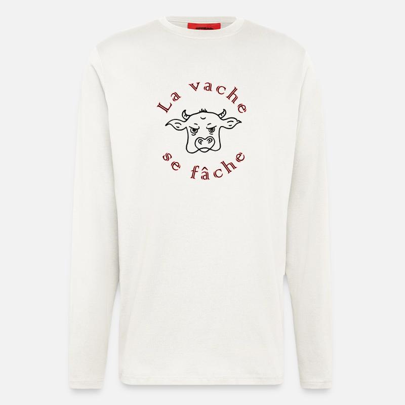Die Kuh wird wütend schwarz - Langarmshirt - made by SPREAD  - OFF WHITE
